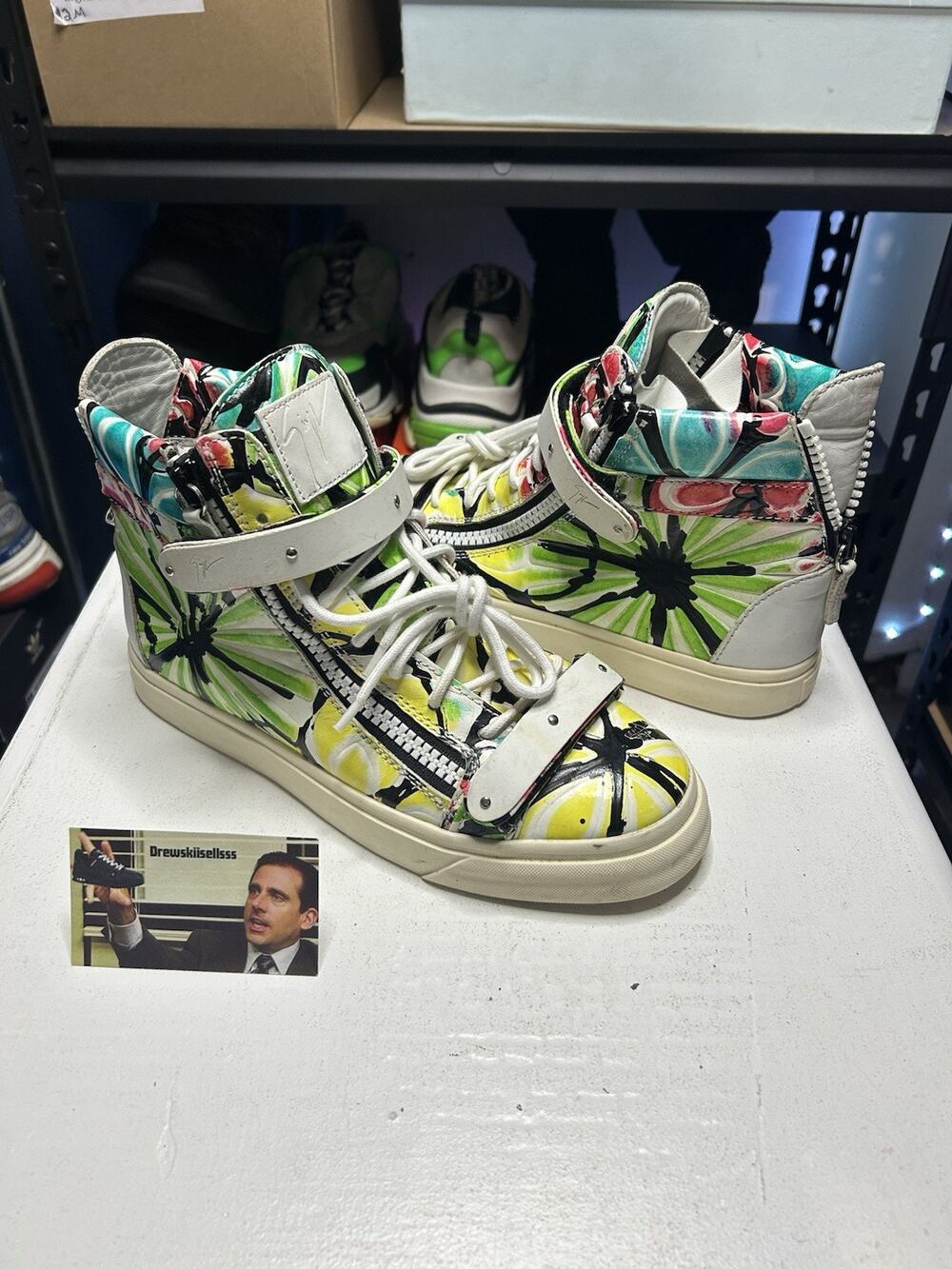 Giuseppe Zanotti Homme Floral Double Bangle Sneaker Size 40 EU / 7 US Men